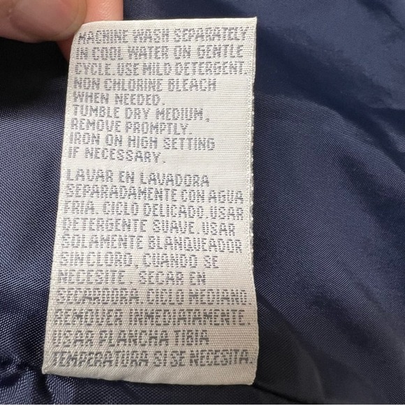 1 Madison Rain Jacket Button & Zip Front Large Front Pockets Navy Size Small - Picture 6 of 6